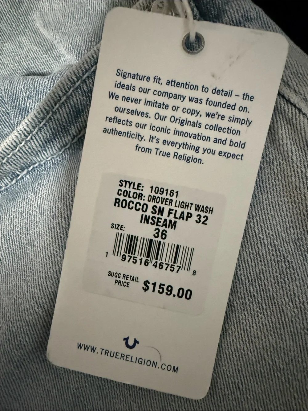True Religion light wash